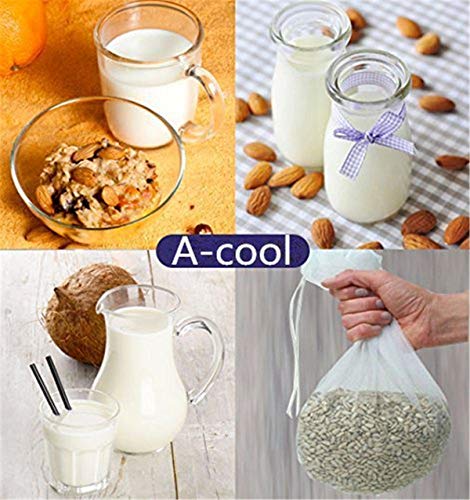 Premium Fine Mesh Food Grade Nut Milk Bag for Almond Milk/Soy Milk - Fine Mesh Nylon Cheesecloth & Cold Brew Coffee Filter, 9" x 12" (1, 300 Mesh)