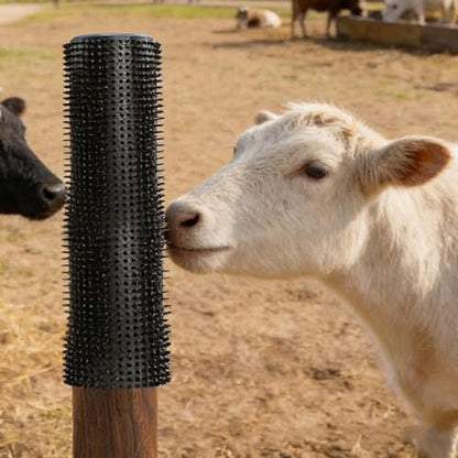 Brush Post for Horses | Itchy and Hair Moving - 2 Piece Horse Scraper for Livestock Equipment - for Livestock, Cows, Cattle, Dogs, Sheep, Farm, Stable, Barn, It is - size: L