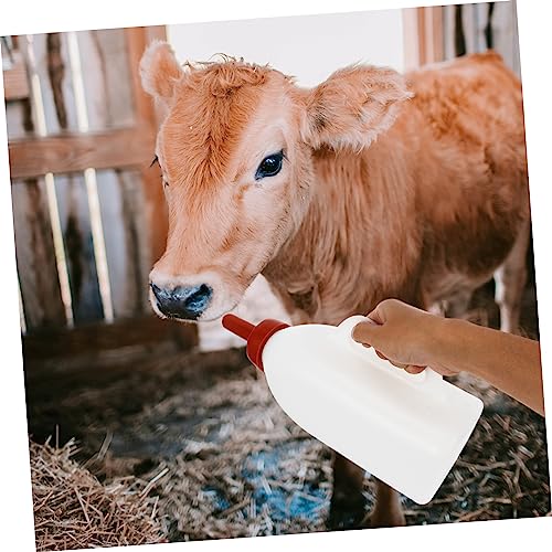 TOYANDONA 2L Calf Nursing Bottle Rubber Nipple Heavy-Duty Plastic Animal Feeding Bottle for Young Livestock for Lambs and Poultry