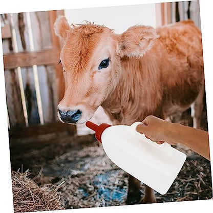 TOYANDONA 2L Calf Nursing Bottle Rubber Nipple Heavy-Duty Plastic Animal Feeding Bottle for Young Livestock for Lambs and Poultry