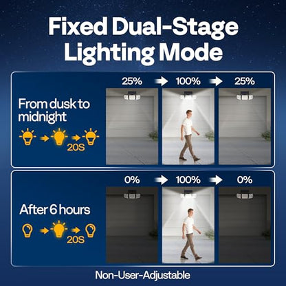 VIVOHOME Linkable Solar Flood Lights Outdoor, 2 Adjustable Motion Sensors Security Lights with 3 Heads, 2500LM, IP65 Waterproof, Solar Powered for Outside, Yard, Porch, Patio - size: Linkable - 1 Pack
