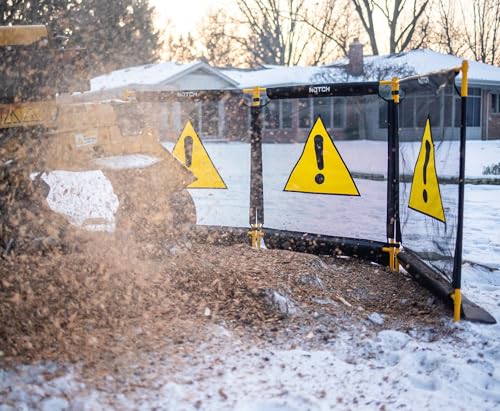 Notch Tri-Guard II Heavy-Duty Nylon Coated Durable 3-Section Debris Containment Mesh Barrier (100075) - color: Grey/Yellow Tri Guard II (100075)