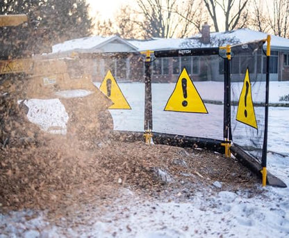 Notch Tri-Guard II Heavy-Duty Nylon Coated Durable 3-Section Debris Containment Mesh Barrier (100075) - color: Grey/Yellow Tri Guard II (100075)
