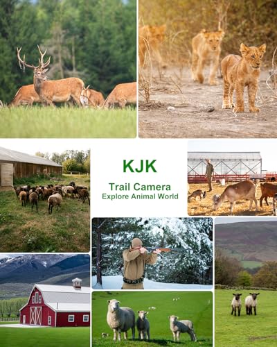 KJK Trail Camera 4K 64MP WiFi Bluetooth Game Camera, Night Vision Wildlife Hunting Camera, 0.1s Trigger Motion Activated, IP67 Waterproof, 130° Wide Angle for Deer & Farm Security