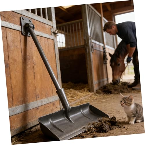 SHERCHPRY Manual Livestock Manure Shovel with Antislip Handle Made of Sturdy Manganese Steel for Poultry Cage Cleaning and Farm Settings, Versatile Usage Stall Supplies Tool