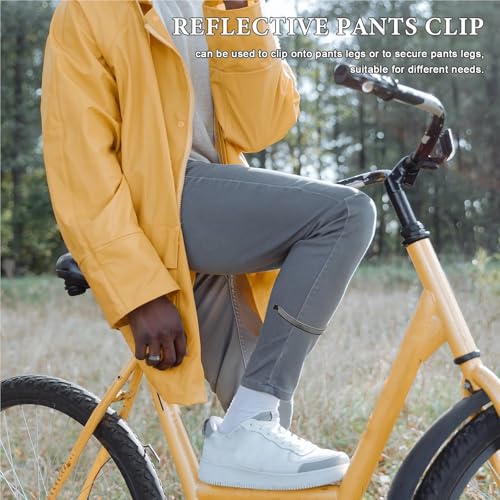 Reflective Bands 16pcs Cycling Trouser Clips Reflective Ankles Safety Bands Bike Riding Straps Pant Leg Cuff Clip Bicycle Pants Outdoor for Cycling Running