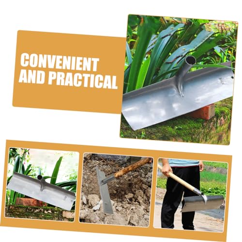 Happyyami Multifunctional Metal Cleaning Shovel for Farm Use Heavy-Duty Flat Shovel Long Handle for Poultry Pig and Livestock Waste Removal
