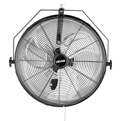 VEVOR 18 Inch Industrial Wall Mount Fan, High Velocity 4000 CFM with 3 Speeds, Powerful Motor Garage Wall Fan with Aluminum Blades for Workshop, Warehouse, Greenhouse, Commercial