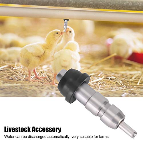 HERCHR Chicken Nipple Waterer, Chicken Water Nipples,10Pcs Stainless Steel Automatic Chicken Feeder Nipple Water Drinker Equipment Livestock Accessory