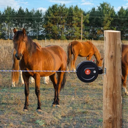 Electric Fence Gate Handle, Built in 6mm Electric Fence Rope Length 10m | Retractable Reusable Electric Fence Handle Allowing Free Entry and Exit Without Power Interruption - size: Wire Gate Handle - 10M