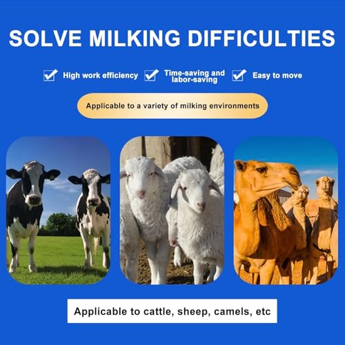 Electric Milking Machine, Farm Bucket Milker for Cows, Automatic Pulsation Vacuum Milker, with 25L Stainless Steel Bucket and Hose(110V) - size: 110V