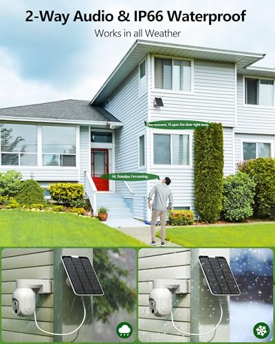 Solar Cameras Wireless Outdoor, 4MP Home Security Camera System, No Subscription, 360° Pan & Tilt, Color Night Vision, 5G & 2.4G WiFi, 500GB HDD 10CH NVR, Motion Detection for Farm Ranch Home