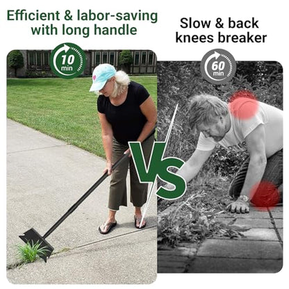 Garden Flat Shovel Scraper, Multifunctional Garden Cleaning Shovel with 59 Inch Long Handle, Heavy Duty Outdoor Floor Scraper for Weed Cleaning,Trenching,Edging and Removing Snow,Ice,Weeds,Dirty,Moss - style: Black Shovel