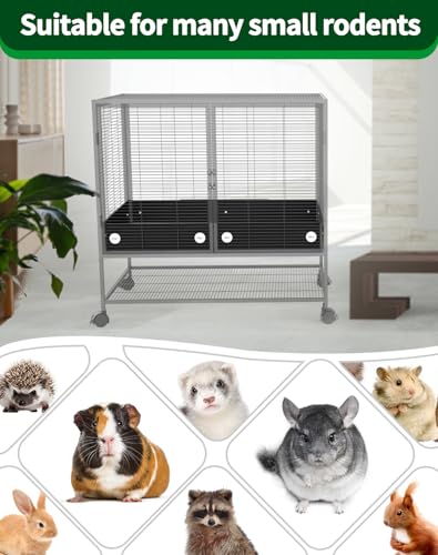 C-LIGHT Ferret Cage Scatter Guard Set, Anti-Splash Barrier for Ferret Nation & Critter Nation Cages, Rustproof Aluminum Urine Guard Chinchilla Cage Accessories, Blocks Waste/Food/Falling Debris