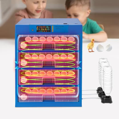 256 Egg Capacity Incubator, Poultry Hatching Incubator with Led Display, Auto Egg Turning Humidity Control Tabletop Hatchery Machine for Chicken Duck Quail Goose Eggs