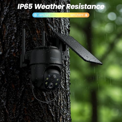 Cinnado 2K Cameras for Home Security-2.4G WiFi Outdoor Camera Wireless Solar/Battery Powered, 360° Viewing, Human Detection, Color Night Vision, Cloud/SD Storage B6 (B6-Black-1pack-2.4G) - style: B6-Black-1pack-2.4G