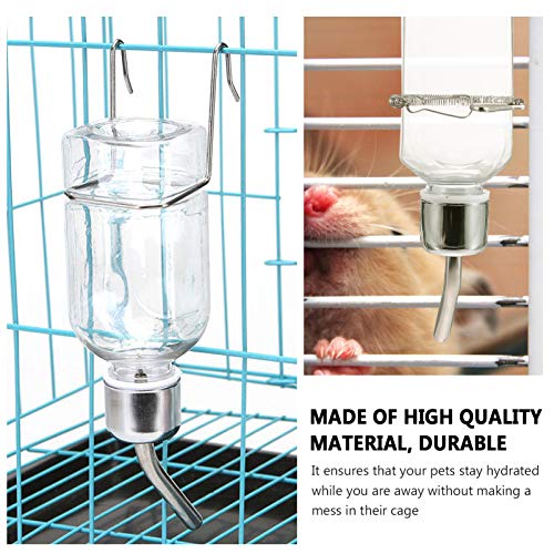 Mipcase 2pcs Pet Water Fountain Plastic Hanging Dispenser for Guinea Pigs and Animals Leakproof Easy to Install Convenient Pet Supply - color: Transparent, size: 5.2X5.2X17CM