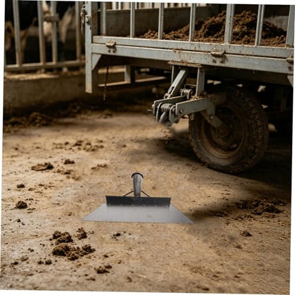 Heavy Duty Manganese Steel Livestock Manure Scraper and Animal Dung Shovel 32cm for Farm Barn Cleaning and Manure Removal
