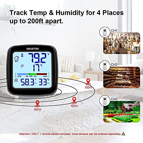 SMARTRO SC92 Professional Indoor Outdoor Thermometer Wireless and SC42 Professional Digital Hygrometer Indoor Thermometer Room Humidity Gauge Temperature and Humidity Meter & Pro Accuracy Calibration