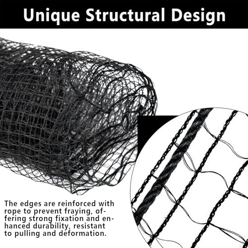 5x100ft Deer Fence Netting, Plastic Mesh Fence Heavy Duty Garden Fence Animal Barrier Garden Netting for Plants Fruit Trees Vegetables Against Deer, Birds, Rabbits, Chickens and Other Animals, Black - color: Black, size: 5x100ft