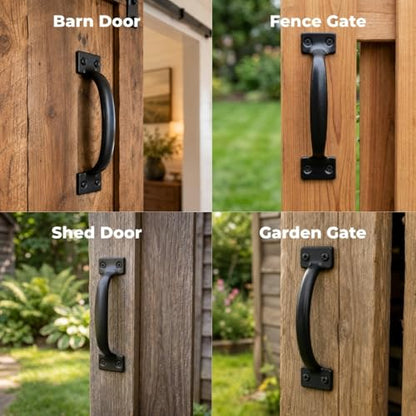 15 Pack, Premium Black Pull Handle 5-3/4" Utility Door Pulls, Black Handles for Home Improvement, Barn Door Hardware with Screws - color: Black