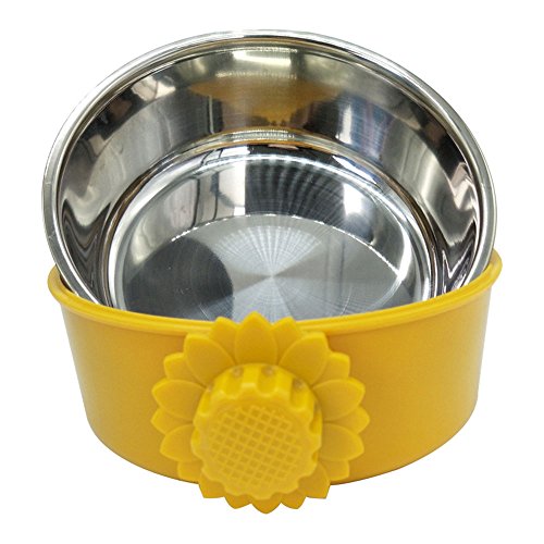 DEVILMAYCARE Pet Feeder Dog Bowl Stainless Steel Food Hanging Bowl Crates Cages Dog Parrot Bird Pet Drink Water Bowl Dish Accessory (S: 4.5''x2'', Blue) - color: Blue, size: S:4.5''x2''