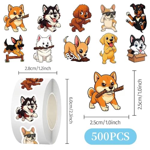 1000 Pcs Dogs Stickers Bulk 2 Roll 1 Inch,Funny Puppy Pet Stickers for Boys Girls.Cute Animal Sticker Pack for Book Water Bottles Laptop - color: Cute Dog