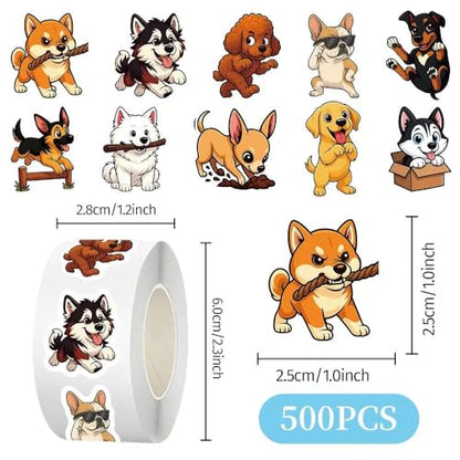 1000 Pcs Dogs Stickers Bulk 2 Roll 1 Inch,Funny Puppy Pet Stickers for Boys Girls.Cute Animal Sticker Pack for Book Water Bottles Laptop - color: Cute Dog