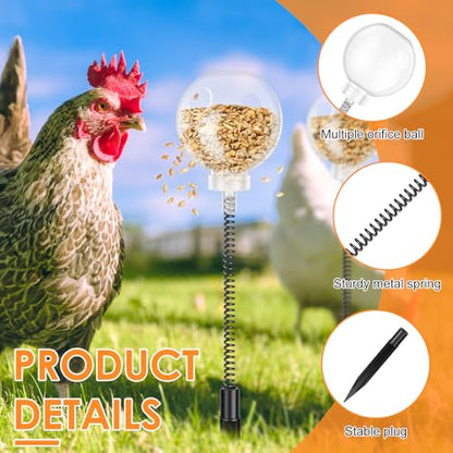 2 Pack Peck Toy, Interactive Slow Feed Release Toy for Your Flock, Lightweight Chicken Treat Dispenser, Interactive Chicken Slow Feeder, Boredom Busting Fun Maintain Your Hens Entertained