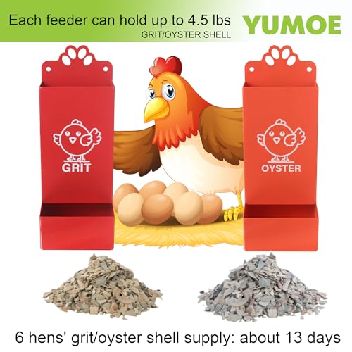Metal Chicken Feeder Oyster Shell and Grit Dispensers for Chicken Coop Accessories - size: 4.5Lbs Feeder