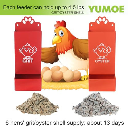 Metal Chicken Feeder Oyster Shell and Grit Dispensers for Chicken Coop Accessories - size: 4.5Lbs Feeder