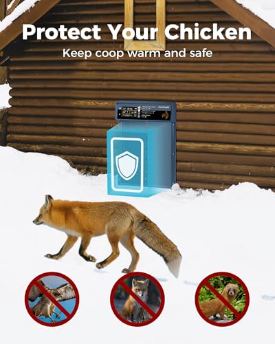 Automatic Chicken Coop Door Solar Powered, LCD Display, Timer & Light Sensor, 20-m Remote Control,Electirc Door,4 Modes, USB Rechargeable Battery, Light Blue - color: Blue
