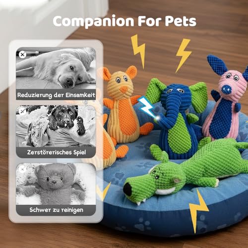 Plush Dog Chew Toys,2026 New Squeaky Dog Toy for Aggressive Chewers, Indestructible Dog Toy for Small Medium Large Dogs to Keep Them Busy Puppy Teething Toy (A-Eleplant) - color: A-Eleplant