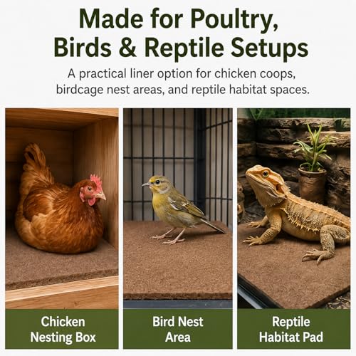 Coconut Palm Nest Box Pads for Chicken Nesting Boxes, Washable and Trimmable Nesting Liners for Chicken Coop, Bird Nest, and Reptile Habitat (11.8 x 11.8 inch) - color: 11.8 x 11.8 inch