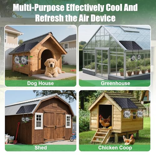 Chicken Coop Fan Solar Powered,20W Solar Panel Powered with Dual Ip67 Waterproof Fans for Green House,Shed,Dog House, 2 Way Air-Flow Intake Or Exhaust Chicken Coop Fan Solar - size: 20W Solar Powered Fan Kit