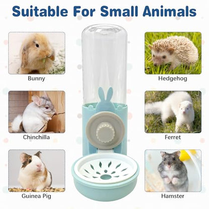 kathson Rabbit Water Dispenser for Cage 17 Oz Hanging Guinea Pig Water Bottle No Drip Gravity Automatic Bunny Water Bottle No Leak Small Animal Water Bottle for Chinchilla Ferret Hamster(Light Blue) - color: Light Blue
