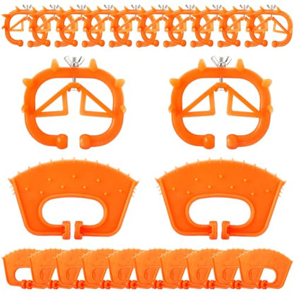 Teenyyou 20 Pcs Plastic Livestock Nose Rings Cattle Halter Durable Farm Equipment Weaner Tool for Cattle, Calves Calf Cow (Orange)(Orange)