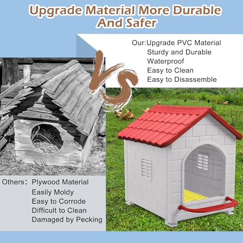 Nesting Boxes for Chicken, Plastic Single Compartment Chicken Nesting Box for Laying Eggs for Hens, Ducks and Poultry - Red - color: Red