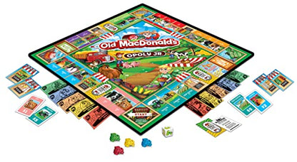 MasterPieces Kids & Family Board Games - Old MacDonald's Farm Opoly Jr. - Officially Licensed Board Games for Kids, & Family - style: Old MacDonald's Farm