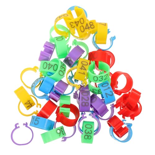 Yardwe 50pcs Chicken Leg Bands Numbered Chicken Tags Colorful Duck Poultry Leg Rings for Ducks Chicks Goose Gamefowl Turkey Legs