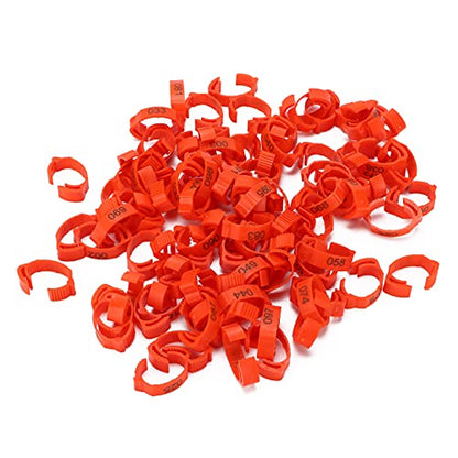 100Pcs Colorful Plastic Chicken Leg Buckle Rings, Retractable Poultry Identification Bands for Chicken Duck Bird, Safe and Material for Poultry Feeding Supplies (Red (100 Pieces per Pack)) - color: Red (100 pieces per pack)