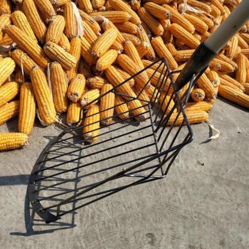 VOSAREA Heavy-Duty Iron Farm Shovel and Maize Shovel for Collecting Corn, Large All-Steel Corn Scoop Spade, Sturdy Hand Tool for Agricultural and Garden Use