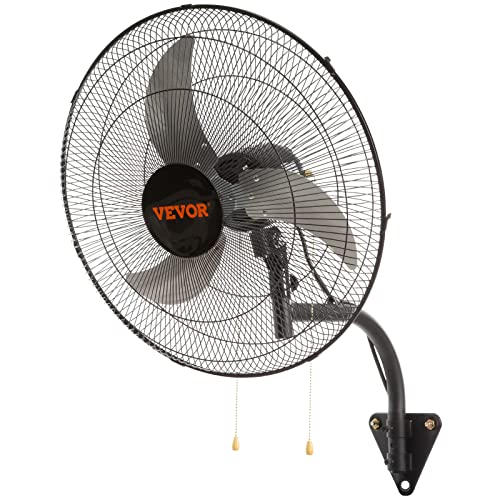 VEVOR 20 inch Wall Mount Fan Oscillating, 3-speed High Velocity Max. 4650 CFM Industrial Wall Fan for Indoor, Commercial, Residential, Warehouse, Greenhouse, Workshop, Basement, Black, ETL Listed - size: 20 Inch, style: Oscillating