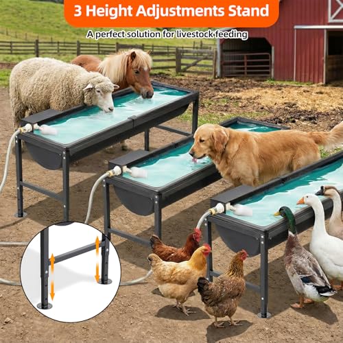 Automatic Animal Waterer 11 Gallon | Automatic Water Dispenser with Float Valve, Easy to Assemble, Feeding Goat, Sheep, Horse, Dog in Farm - size: 1 PC