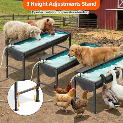 Automatic Animal Waterer 11 Gallon | Automatic Water Dispenser with Float Valve, Easy to Assemble, Feeding Goat, Sheep, Horse, Dog in Farm - size: 1 PC