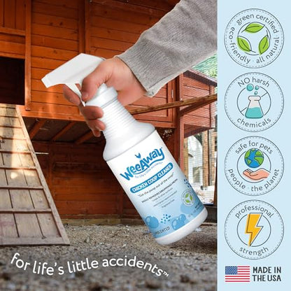 Wee Away Coop Refresher & Droppings Remover for Chickens, Enzyme Cleaner for Bird Poop, Odor Eliminator for Outdoor Chicken Coops, Unscented, 32oz - size: 32 Fl Oz (Pack of 1)