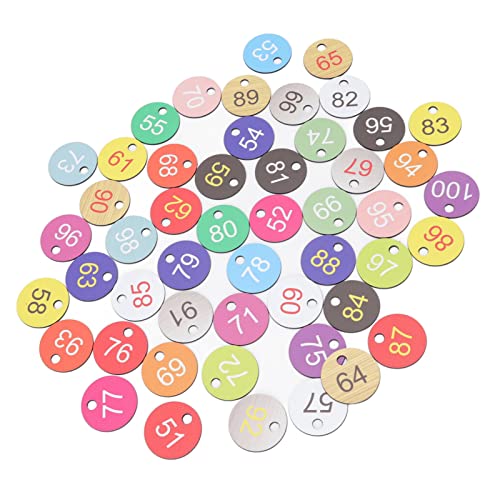 50Pcs Livestock Identification Ear Tags, 51-100 Identification Numbered Beehive Tag Animal Poultry Ear Tagger, Colorful Numbered Tag for Cows Cattle Goats - color: 51-100