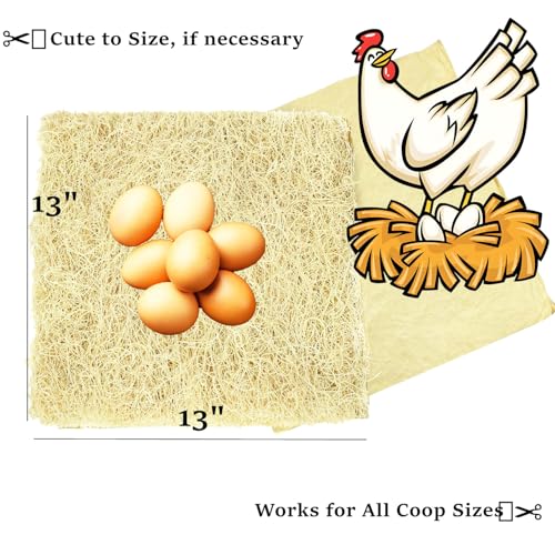 Premium Laying Hen Nesting Pads Laying Hen Nest Box Pads Aspen Excelsior Pads Nesting Pads Aspen Bedding s for Chicken Nesting Box and Rabbit Hutch 13" x 13" (12)