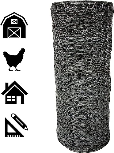 Acorn Chicken Wire 1" X 36" X 150', Perfect for Garden Fencing, Animal Barrier, Plant Supports and DIY Projects, Galvanized Steel - size: 3' Wide X 150' Long, style: 1" Hexagon Pattern
