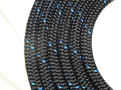 New Style Rope Cattle Halter, Easily Adjustable for Calf, Cow, Steer, Bull, Black W/Blue Tracer - color: Black with Blue Tracer